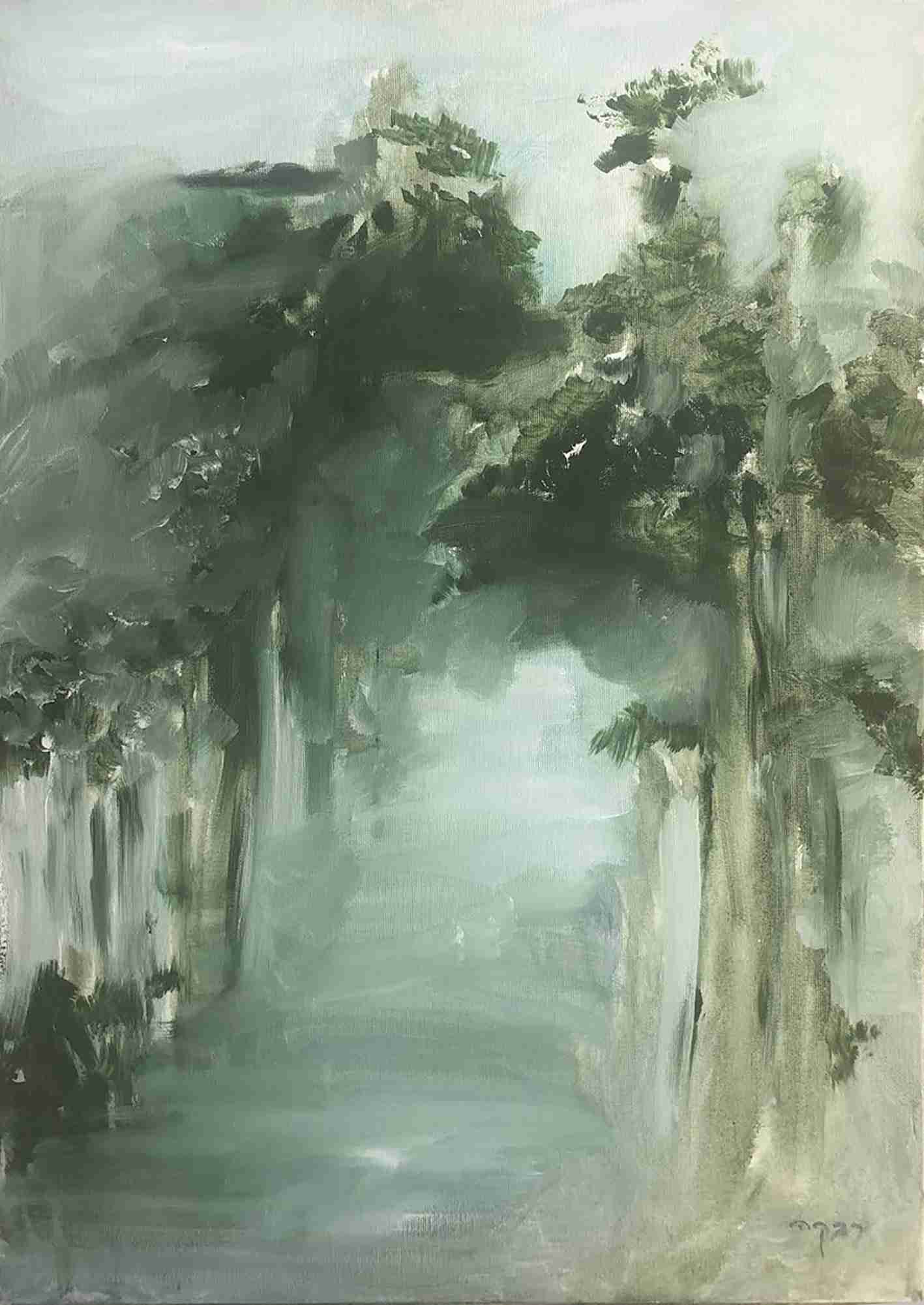 Light in the Forest. Oil on canvas, Rivka Aderet Myers