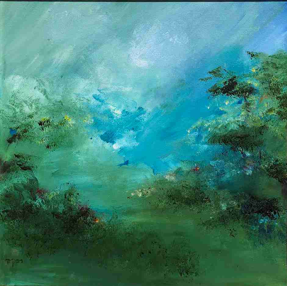 Blue shines thru. Oil on canvas, Rivka Aderet Myers
