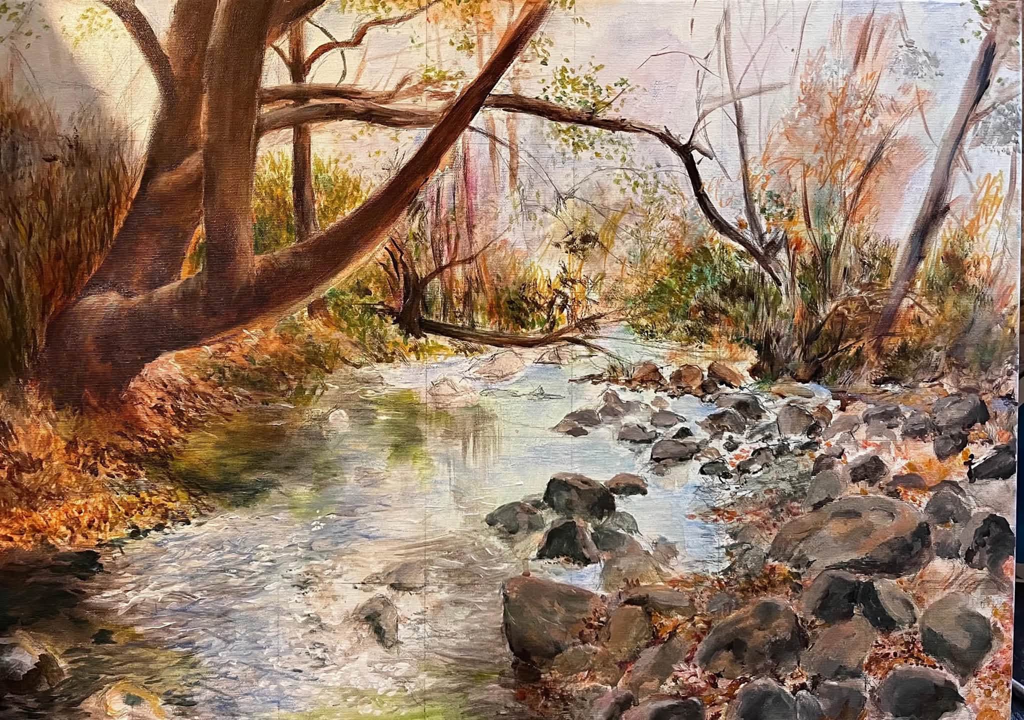 White Sunset. Oil on canvas, Rivka Aderet Myers